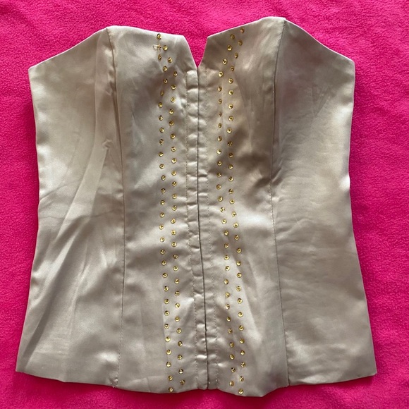 Charlotte Russe strapless beige/tan sexy corset with sequins NWT - Picture 4 of 8